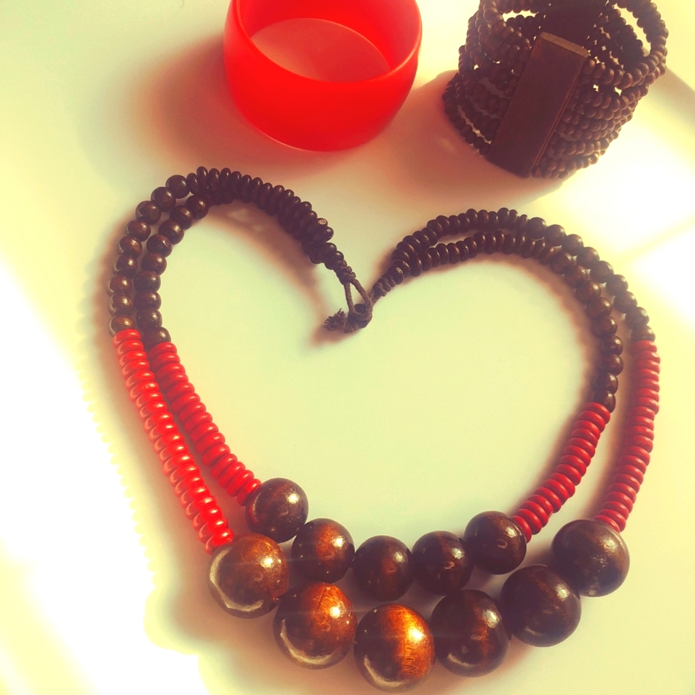 Red/ Brown- Necklace and bracelets